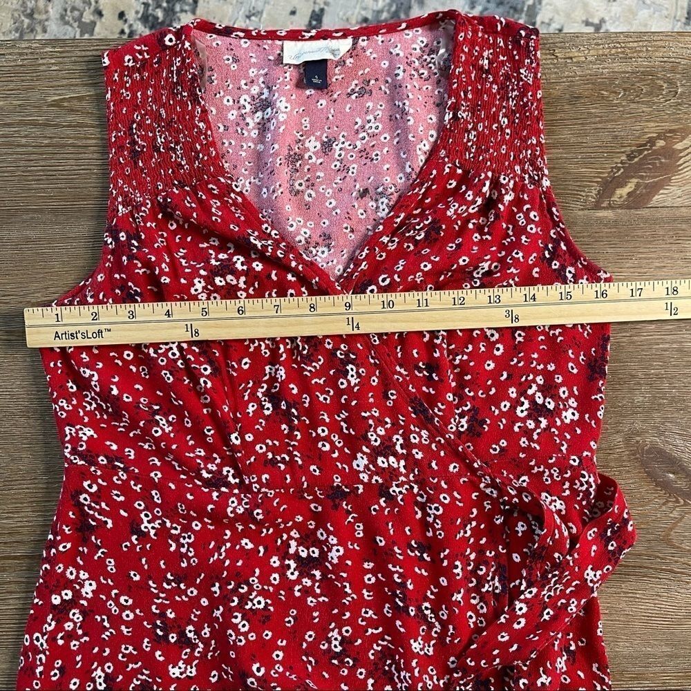 Universal Thread Red Floral Print V Neck Wrap Dress size Small - Picture 9 of 15